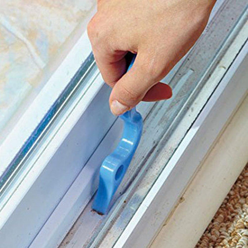 Trycooling 2 Sets Hand-held Groove Gap Cleaning Tools Door Window Track Kitchen Cleaning Brushes (Random Color-Blue, Yellow, Pink)