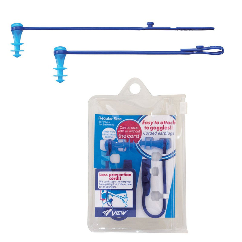 VIEW Swimming Gear Silicone 2-Way Ear Plugs,Blue,VA-1201A-BL