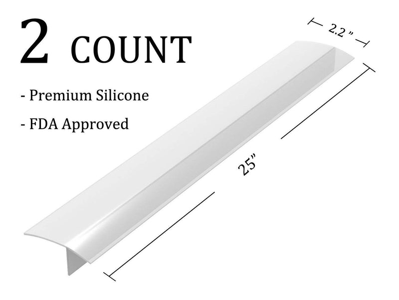 ITEMporia Silicone Stove Gap Covers (2 Pack), Easy Clean Heat Resistant Oven Gap Filler To Seal Between Stovetop and Counter (25 Inches, Translucent White)) 25 Inches