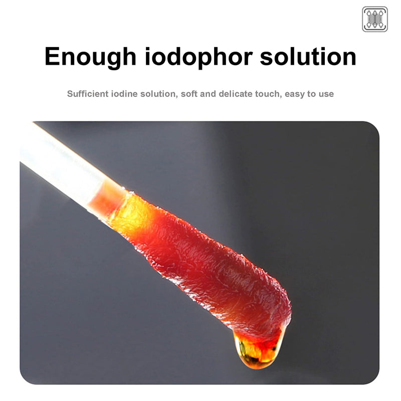 50 PCS Disposable Iodine Swab Portable Cotton Swab Outdoor Supplies Care Nasal