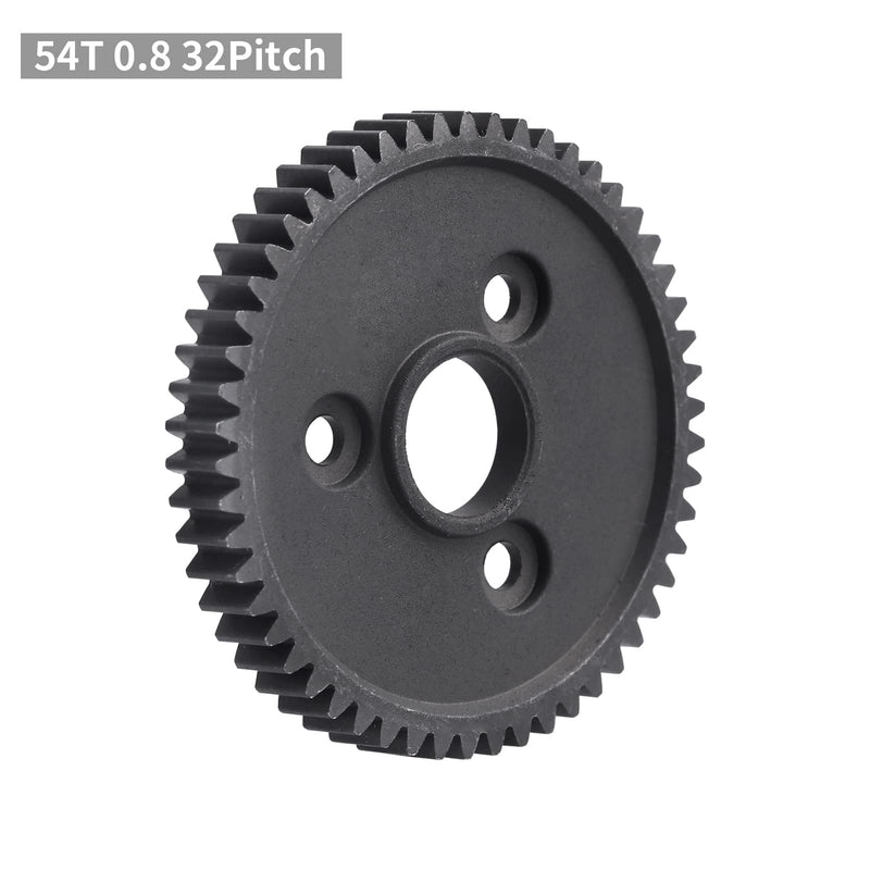 AllinRC 54T 0.8 32 Pitch Metal Steel 3956 Spur Gear with 15T 17T 19T Pinions Gear Sets Motor Gears for 1/10 Traxxas Slash 4x4 4WD/2WD VXL Rustler 2WD/4x4 Rally VXL Stampede 4x4 Summit E-REVO Parts