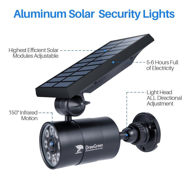 Solar Lights Outdoor Motion Sensor, 1400-Lumen Bright LED Spotlight 9-Watt(130W Equiv.), Solar Security Lights for Garden Driveway Patio, 2-Year Battery Life, 160-Week 100% Free Replacement Black