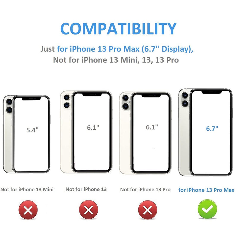 ONETOP Compatible with iPhone 13 Pro Max Wallet Case with Card Holder,PU Leather Kickstand Card Slots Case, Double Magnetic Clasp and Durable Shockproof Cover 6.7 Inch(Black) Black