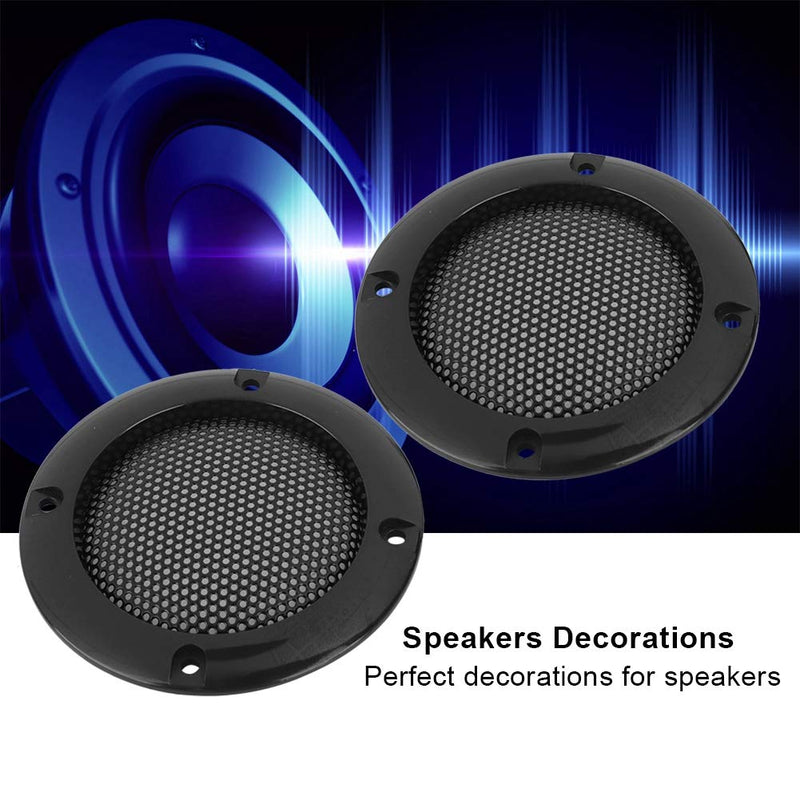 2 Inch Speaker Grill Cover, Speaker Decorative Steel Mesh Circle Car Speaker Protective Mesh Cover Replacement(Black) Black