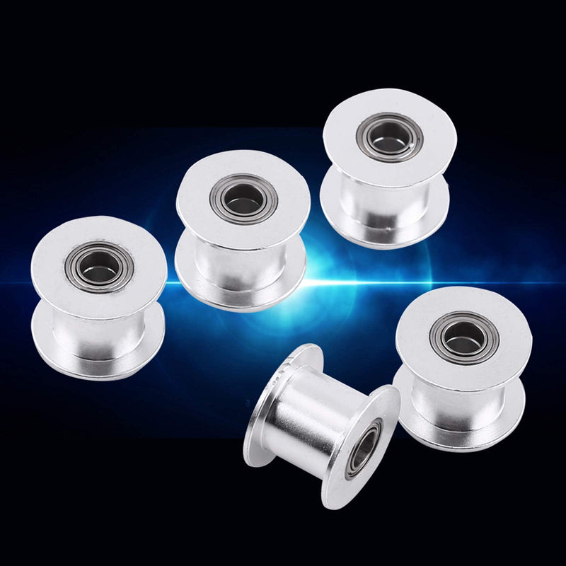 5pcs Synchronous Pulley, 10mm Smooth Roller Gt2 Aluminum Pulley for 3D Printer Accessories Belt Width 10mm Timing Belt