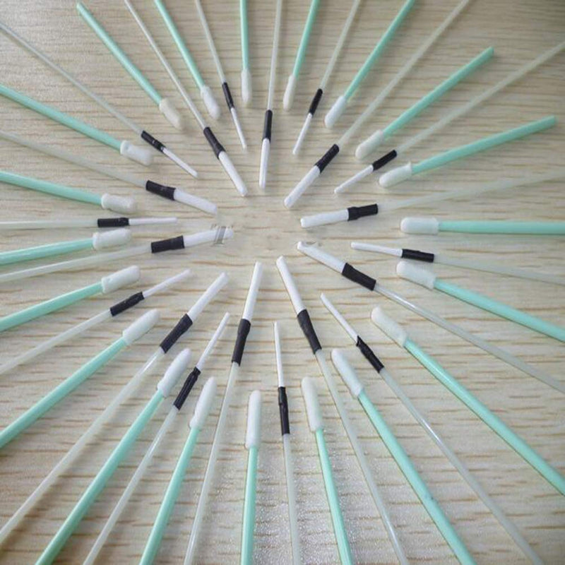 100 PCS Fiber Optic Cleaning Swab with 1.25MM / 2.5MM Long Foam Sponge Stick for SC/FC/ST LC/MU
