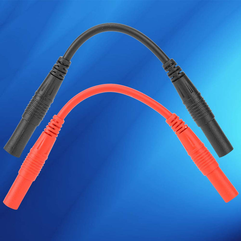 4mm Meter Test Lead Extension Female to Female Connector Silicone Wires 10cm Multimeter Leads Probes Adapter (Red and Black) Red and Black