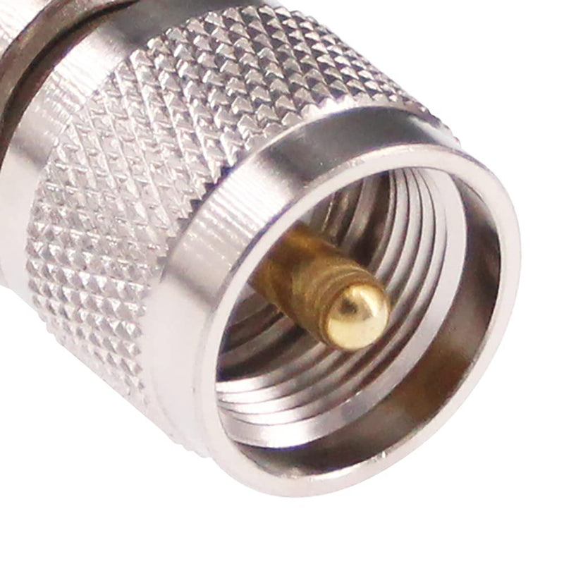 RFaha 2pcs UHF Male PL259 to N Type Male RF Coaxial Adapter UHF to N Coax Connector(F60-2)