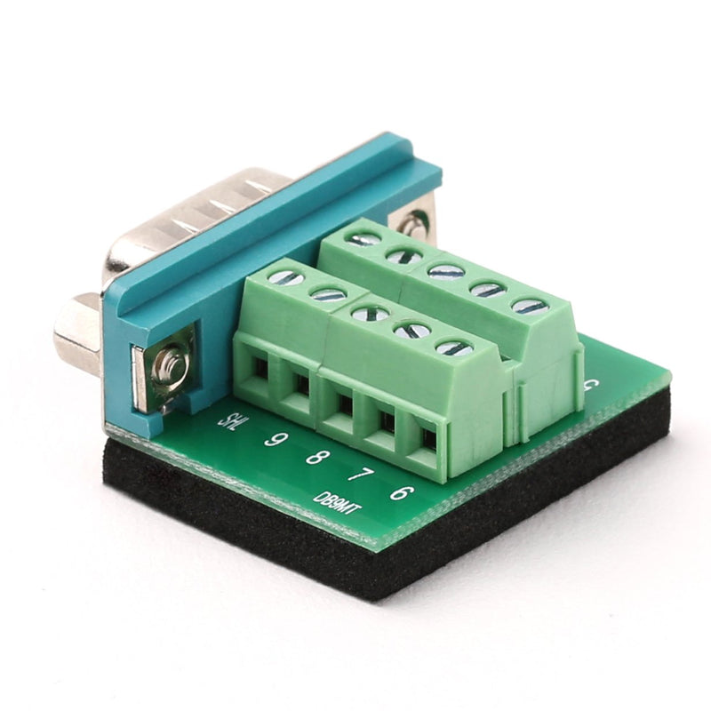 DB9 Breakout Board DB9 RS232 Serial Male to Terminal Block 10P Adapter 5 Pack