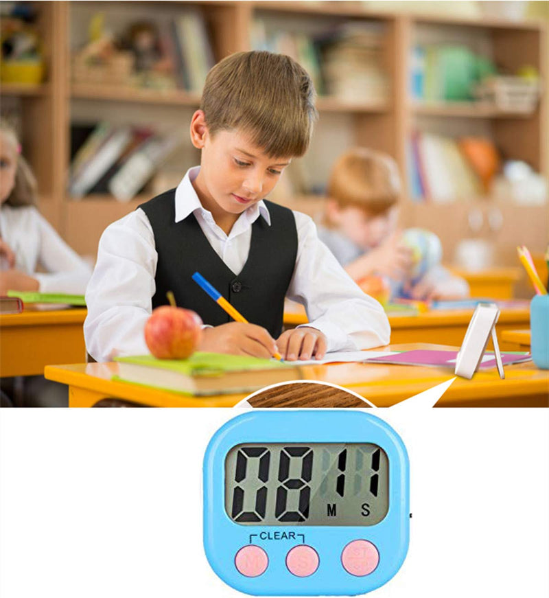 Digital Kitchen Timer, Big Display Screen, Loud Alarm, Strong Magnetic Backing Stand, Cooking Baking Kids Classroom Teacher Game Timers, Minute Seconds Count Up Countdown and Simple Operation(4 Pack) 4