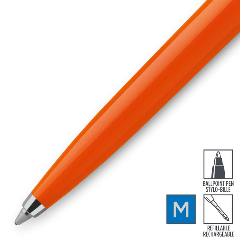 Parker Jotter Originals Ballpoint Pen Collection, 90s Retro Orange Finish, Medium Point, Black Ink, 1 Count Classic Orange