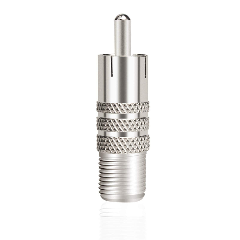 10 Pack F Type Female to RCA Male Coaxial Cable Adapter, Straight Coupler Adapter Connector for Video Audio (Nickel Plated)