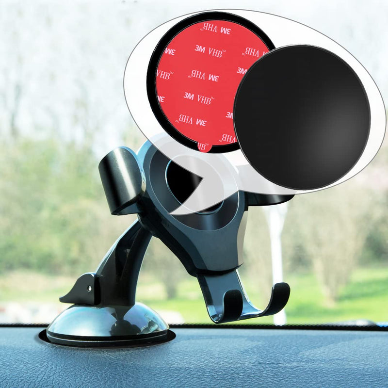 AYWFEY 2 Pack 95mm Adhesive Dashboard Pad Mounting Disk, 3.74" Universal Suction Cup Mounting Disc for Suction Cup Phone Holder Mount Garmin GPS Magellan Sat Nav Dash Cam Bracket Stand Stick, Black