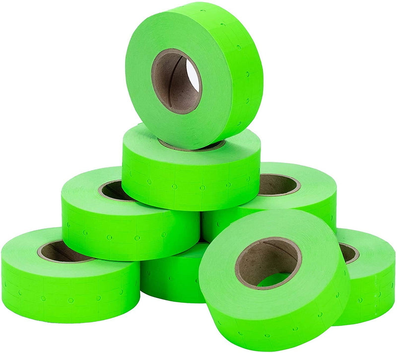 Fluorescent Green Perco Labels for Perco 2 Line Labeler Gun - 1 Sleeve, 6,000 Labels