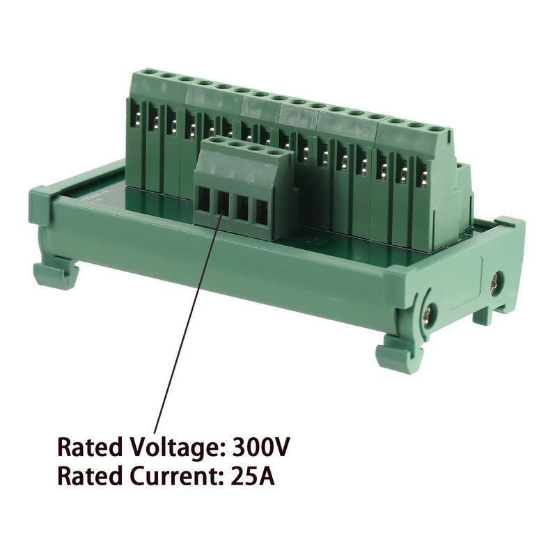 ANMBEST 2 in 20 Out Terminal Blocks Module, 25A DIN Rail and Panel Mounting Power Distribution Breakout Board for PLC Servo Power Amplifier