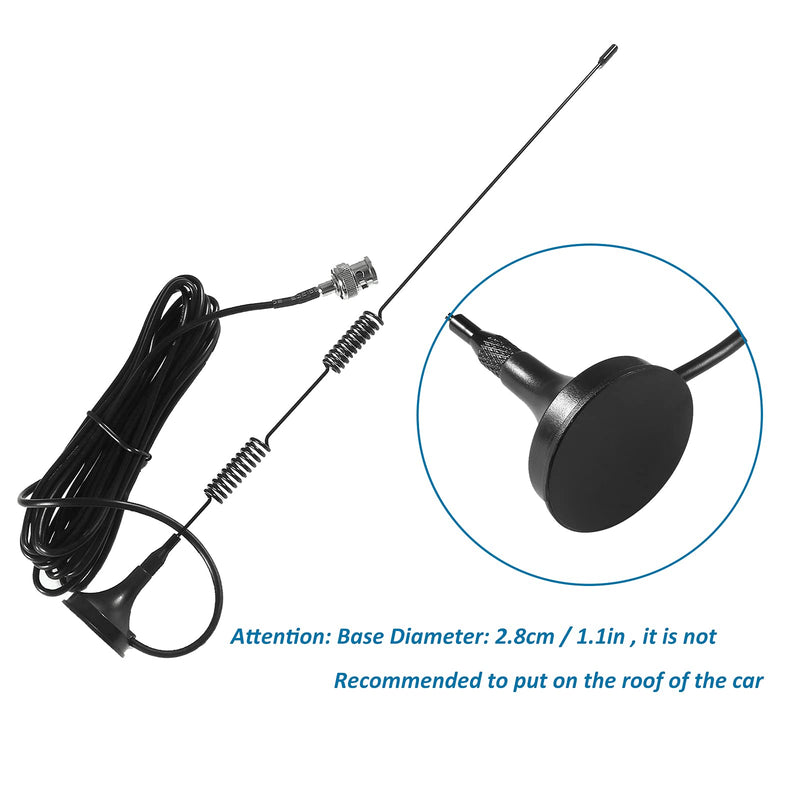 AEDIKO 2pcs Police Scanner Antenna Radio Scanner Antenna HF VHF UHF 20-1300MHz BNC Male Magnetic Base Antenna for Uniden Bearcat Whistler Radio Shack Police Radio Scanner