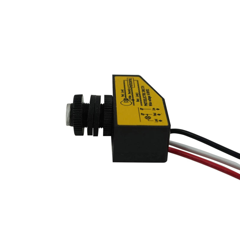 Proshopping DC 12V 24V 36V 48V Outdoor Sensor Photoelectric Switch, 3.5A Dusk to Dawn Photocell Switch, Mini Auto Photoswitch, Hard-Wired Post Eye Light Control Switch - for Outdoor Light(DC8-50V) DC8-50V 3.5A