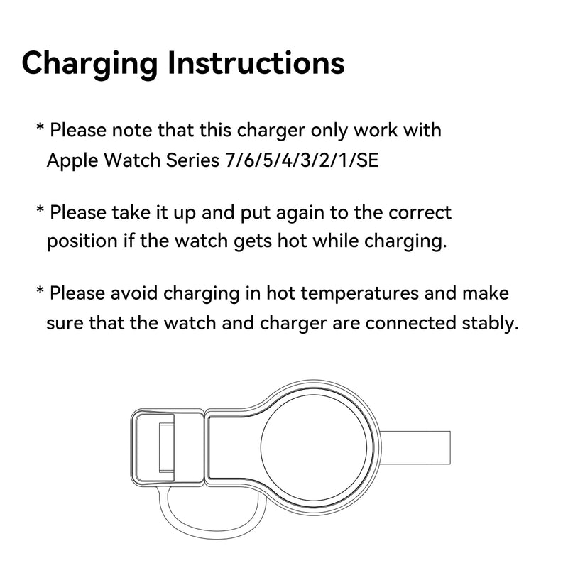 NEWDERY Charger for Apple Watch Portable iWatch USB Wireless Charger, Travel Cordless Charger with Light Weight Magnetic Quick Charge for Apple Watch Series 7 6 5 4 3 2 1 SE (Black) Black