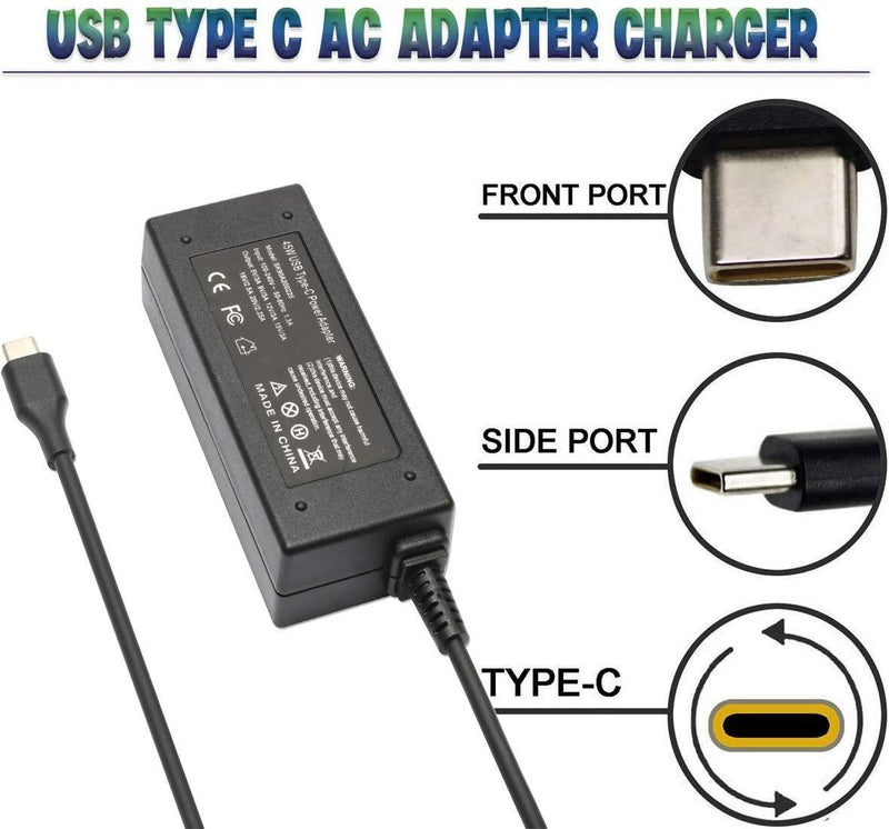 45W USB/Type C Laptop Charger Ac Adapter for HP Chromebook 14-ca051wm 14-ca052wm 14-ca061dx 11-ae051wm 11-ae001tu 11-ae027nr 844205-850 10-p010nr 12-c012dx 12-f014dx