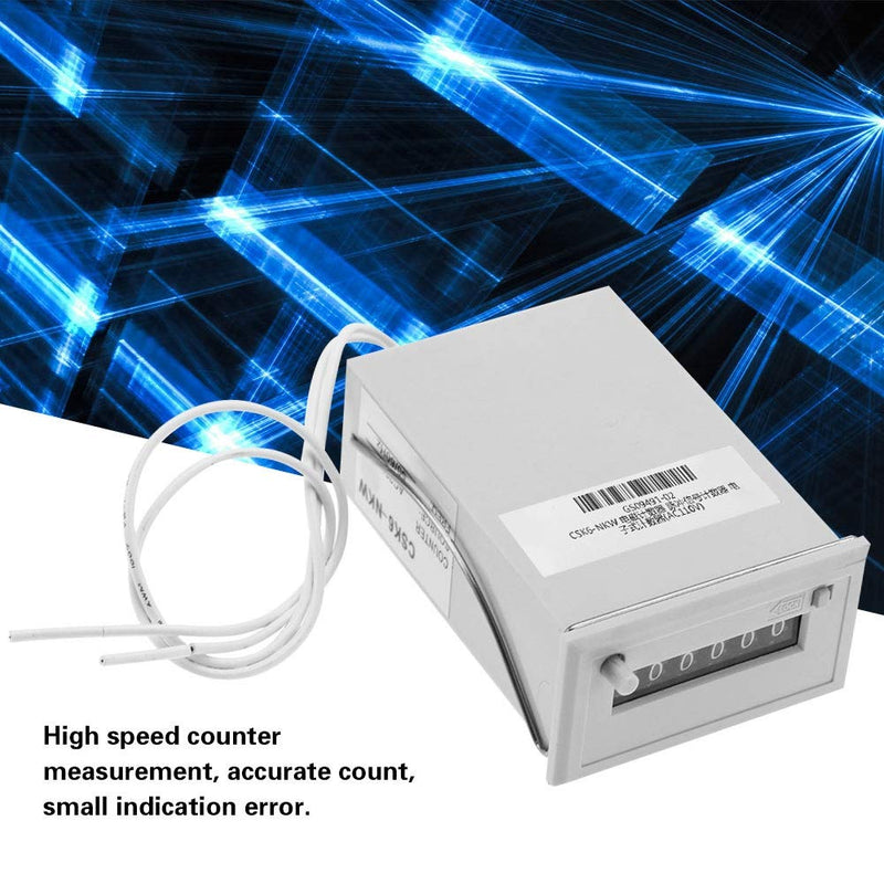 Electromagnetic Counter, 6 Digit Industrial Totalizer Pulse Counter for Chemical Textile Machinery CSK6-NKW (AC 110V) AC 110V