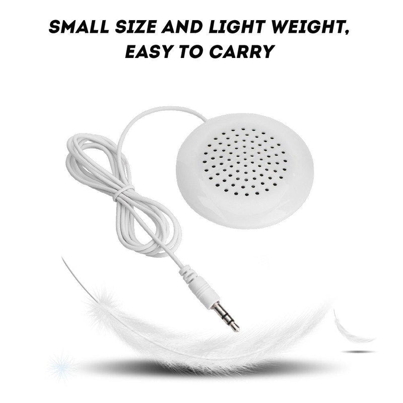 Pillow Speaker, 3.5mm Mini Pillow Speaker, Under Pillow Speaker for MP3 Phone Portable CD - White