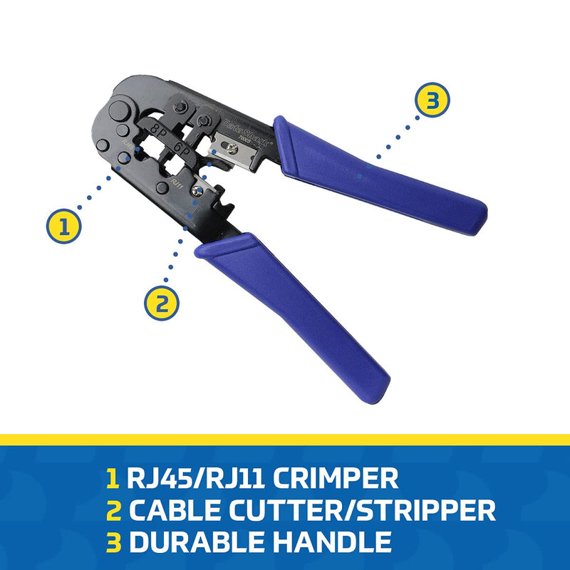 DataShark Modular Data Cable Crimper - RJ45, RJ11, RJ12 - CAT5, CAT5E, CAT6