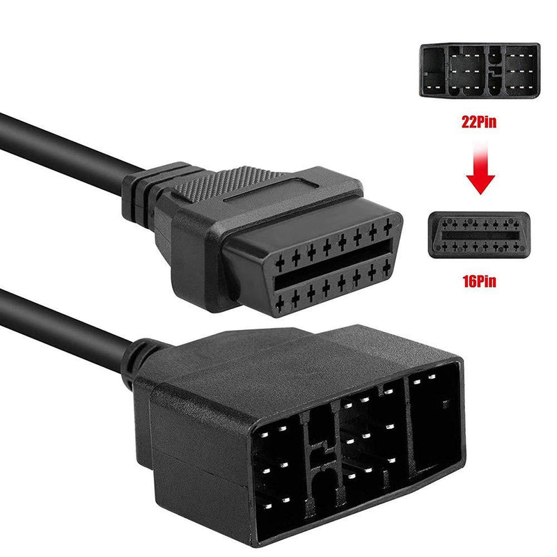 E-Car Connection 22 Pin OBD to 16 Pin OBD2 Diagnostic Adapter Connector Cable for Toyota Car