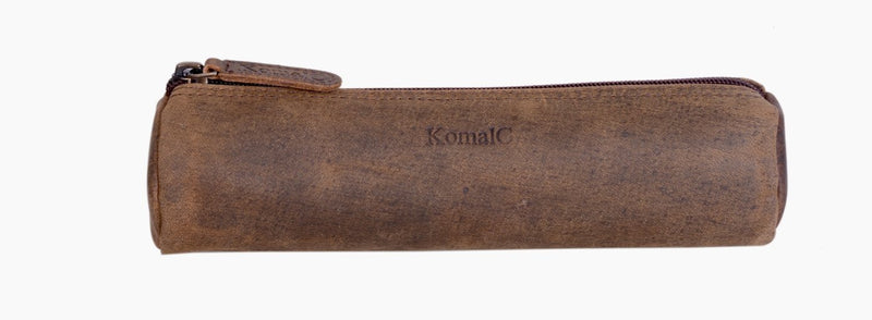 Leather Pencil Case Handcrafted Pen pouch Elegant and pratical gift for students,artists. Perfect for school,office,college by KomalC