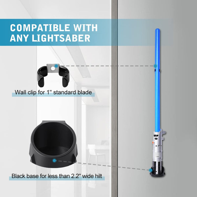 Lenink 2 Pack Lightsaber Wall Mount, Lightsaber Holder Rack Compatible with Galaxy’s Edge Lightsabers and Most Lightsaber (Black)
