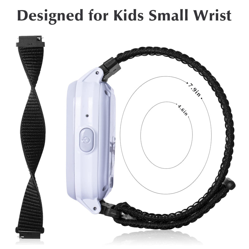 3 Pack Replacement Nylon Bands Compatible with Gabb Watch / Gizmo Watch 2 & 1, Hook & Loop Design Easy for Kids to Put On & Off, Breathable & Washable Rainbow+PomeRed+Neon