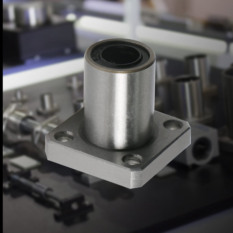 Aopin LMK8UU Linear Ball Bearing Square Flange, ID 8mm, OD 15mm Linear Motion Ball Bearings Sae52100 Carbon Steel, 4 Rows of Steel Balls, Great for CNC, 3D Printer, Linear Rail Guide 2 PCS