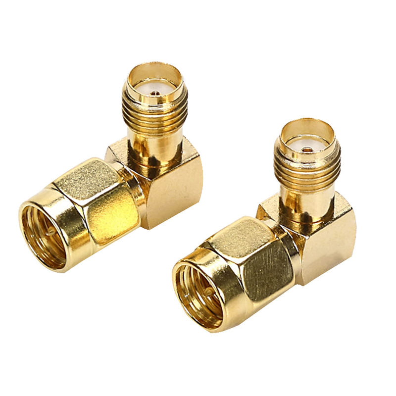 TLS.eagle SMA Right Angle 90 Degree Male to Female Cable Connector Coax Adapter Pack of 2
