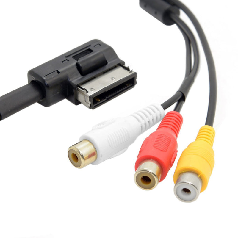 Cablecc AMI MMI to 3 RCA Audio Video Cable Female DVD Video and Audio Input Cable for Audi A1 A7 A8 VW Car