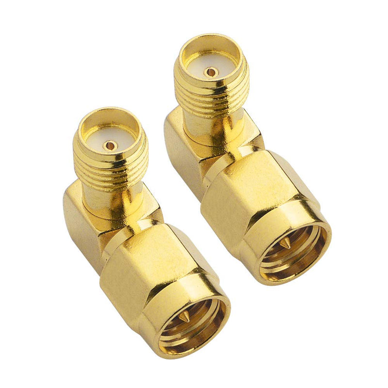 onelinkmore 4G SMA Adapter SMA Male to Female RF FPV Antenna Adapter SMA WiFi Antenna Cable Connector Right Angle Adapter for 2G 3G 4G LTE Antenna Router ham Radio DAB WLAN LAN Coax Cable Pack of 2