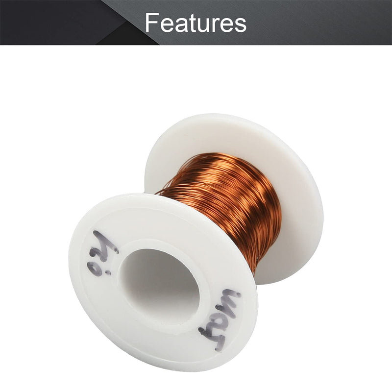 Fielect 0.21mm Inner Dia Magnet Wire Enameled Copper Wire Winding Coil 164Ft Length QZ-2-130 Model Widely Used for A Variety of Motors