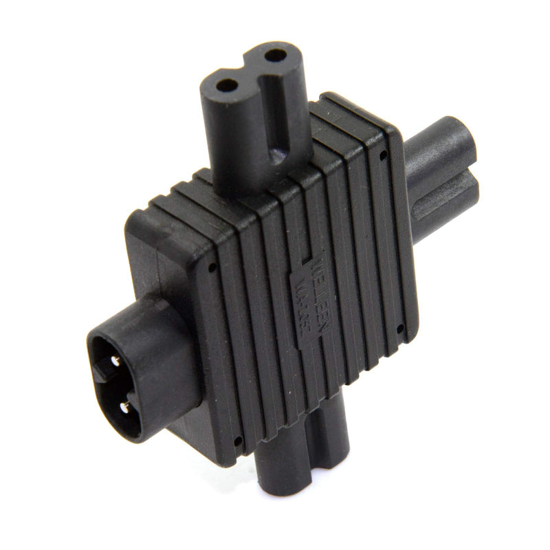 CY IEC 320 Figure 8 C8 Male to 3X Female C7 Splitter Power Adapter for Power Supply 1 in 3 Out