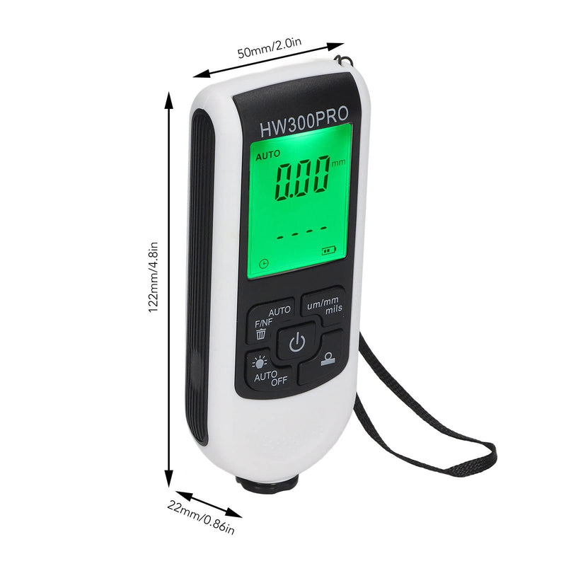 Digital Coating Thickness Gauge, Ultra High Precision Probe, Lackmil Thickness Gauge for Measuring Paint Thickness in the Automotive Industry White