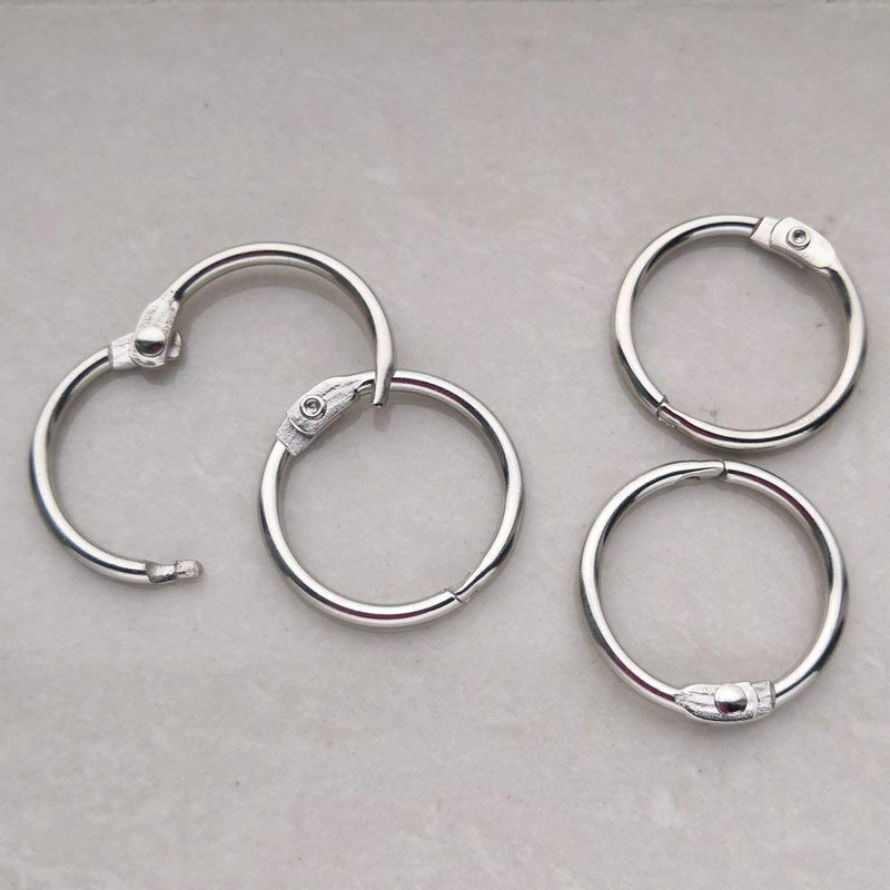 Antner 100 PCS Loose Leaf Binder Rings 1.2 Inch Nickel Plated Book Rings Key Rings Key Chains for Home School Office