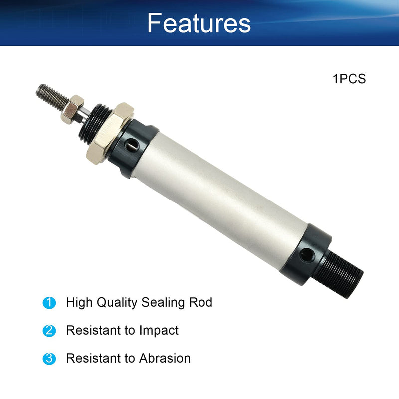 Bettomshin 1Pcs 16mm Bore 25mm Stroke Pneumatic Air Cylinder, Single Rod Double Action M5 Screw Caliber Fitting MAL16x25 for Electronic Machinery Industry