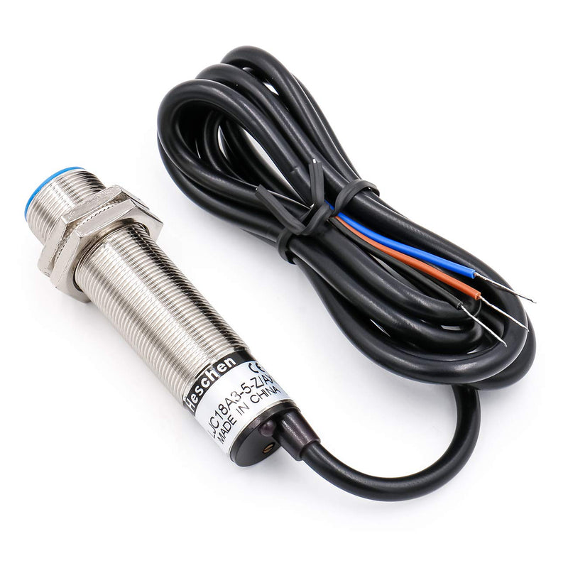 Heschen M18 Capacitive Proximity Sensor Switch Shield Type LJC18A3-5-Z/AX Detection 5mm 10-30VDC 200mA NPN Normally Closed(NC) 3 Wires