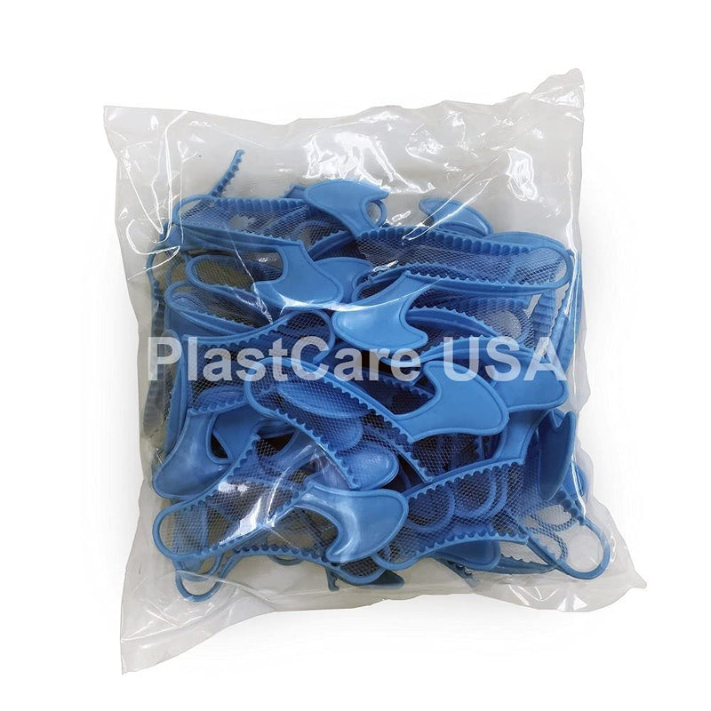50 Posterior Blue Disposable Dental Bite Registration Trays, Dental Tools for Impressions, Mouth Trays for Teeth Molds, 1 Box of 50 Bite Trays