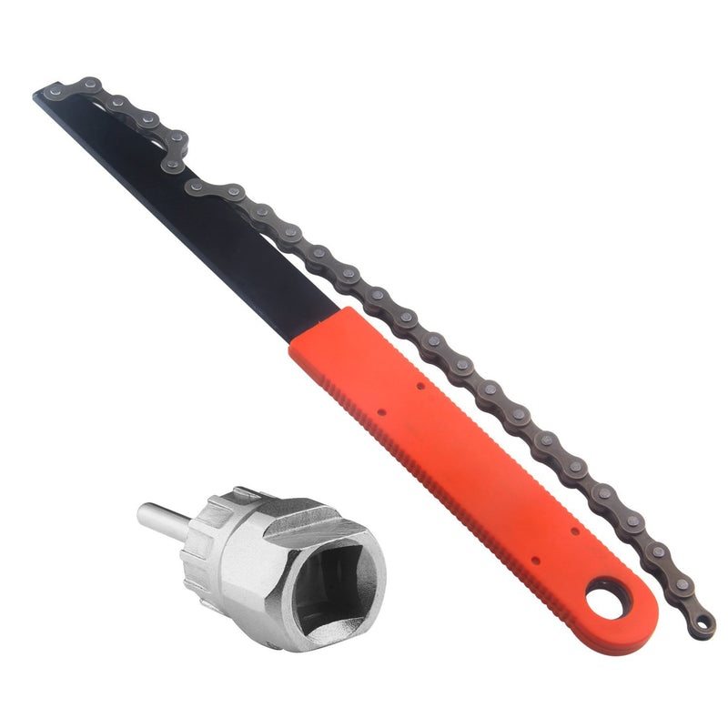Oumers Bike Chain Tools Kit, Cassette Removal Tool Sprocket Remover Kit/Chain Whip and Cassette/Rotor Lockring Removal Tool with Guide Pin