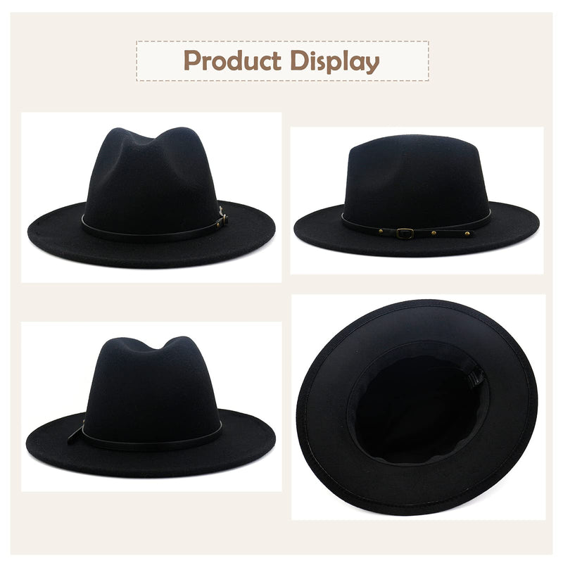 Lisianthus Women Belt Buckle Fedora Hat Black