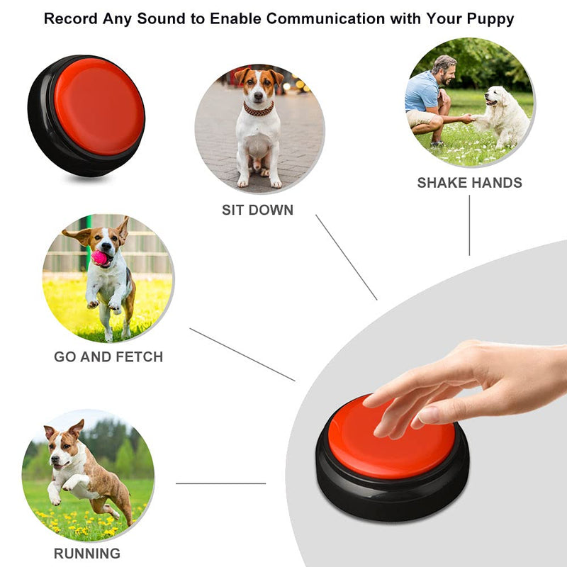 Netual Recordable Easy Button Sound Button Voice Recorder Talking Button 30 Second Custom Recordable Talking Button for Dogs to Communicate