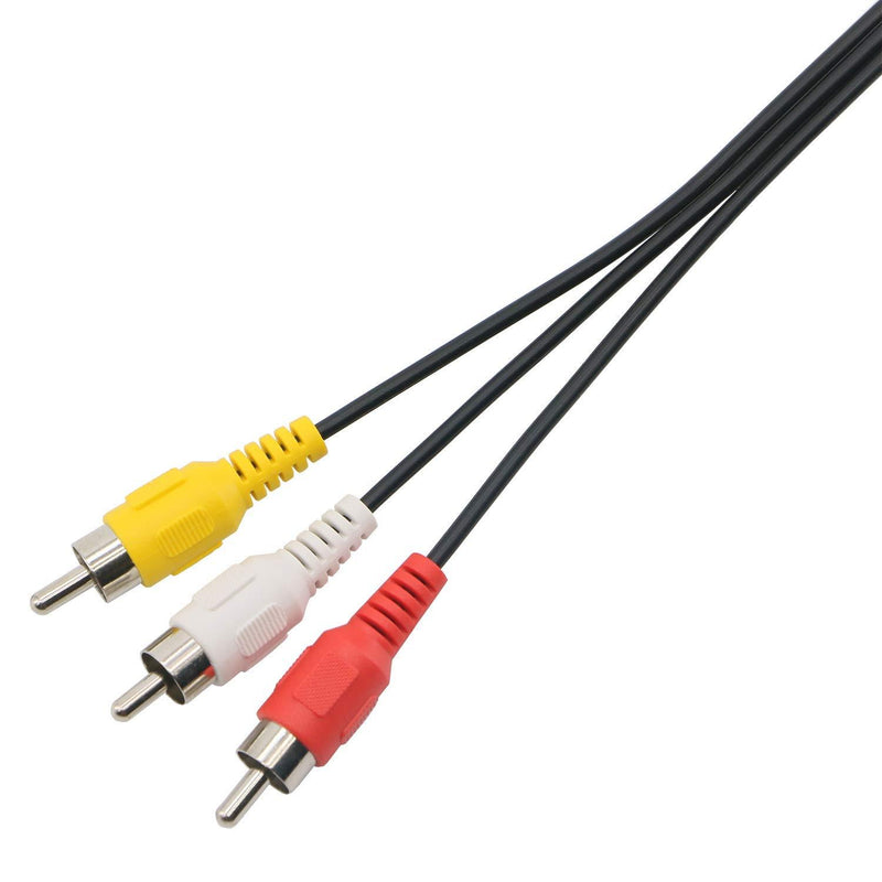 Pasow 3 RCA Cable Audio Video Composite Male to Male DVD Cable (10 Feet) 10 Feet