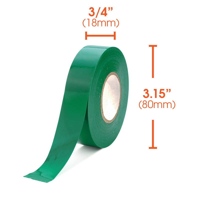 Vinyl Electrical Tape, 3/4-Inch x 66 Ft Roll, UL Listed, Green (1 Pack) Pack of 1