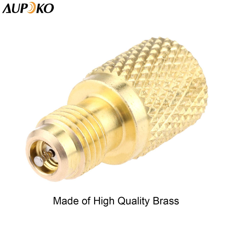 R134A Brass Adapter Fitting, 1/4" Male to 1/2" Female Refrigerant Tank Adapterr with Valve Core, Fits for AC Refrigerant System