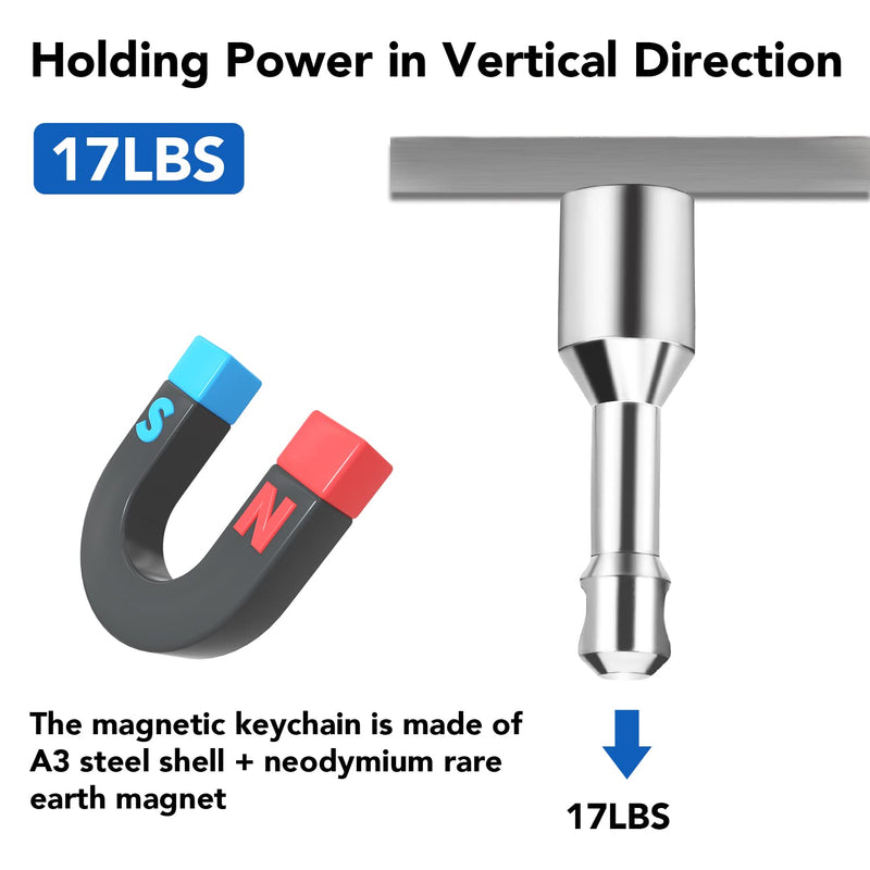 TRYMAG Keychain Magnets for Testing Brass, 2 Pack Neodymium Pocket Keychain with Strong Magnetic Rare Earth , Gold Silver Jewelry Test Magnet Hanging Keys Holder