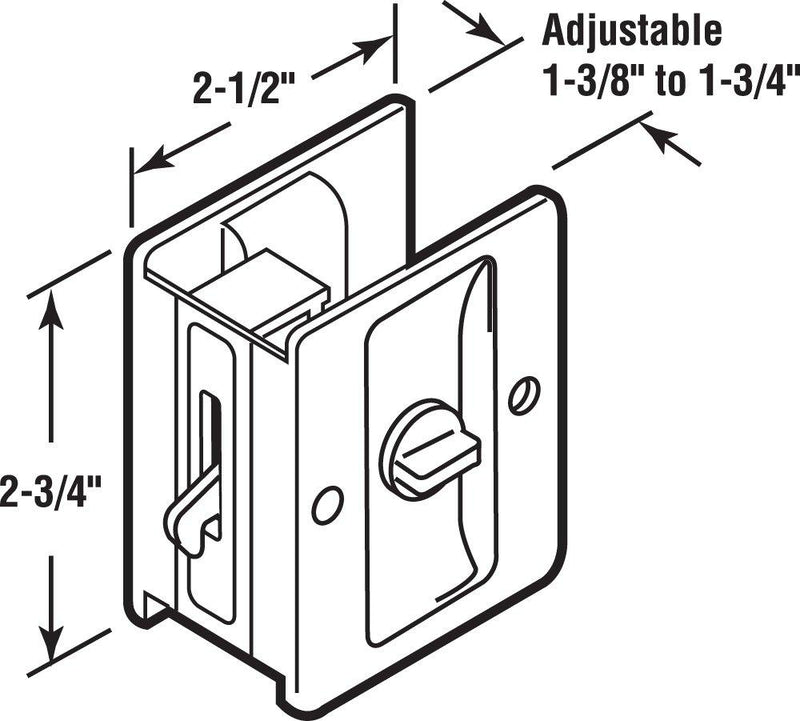 Prime-Line Products N 6774 Pocket Door Privacy Lock with Pull, Antique Brass