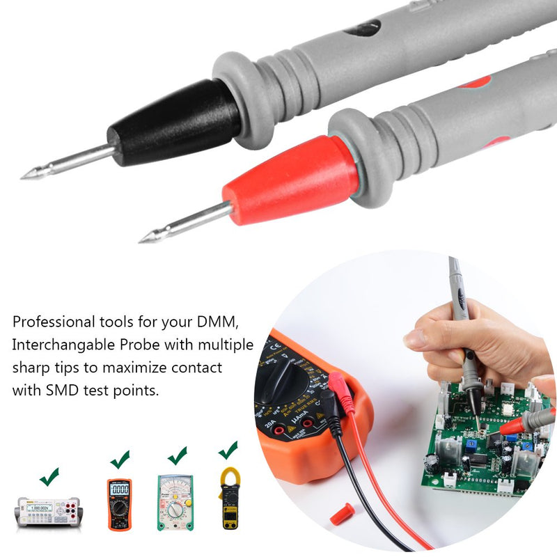 Electrical Multimeter Test Leads Set with Alligator Clips Test Hook Test Probes Lead Professional Kit 1000V 10A CAT.II dm-0509